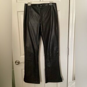 Vintage FORMULA X Black Faux Leather Pants Sz 11 / 12 vegan 30” waist